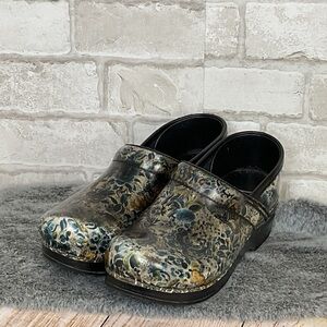 Dansko Floral Paisley Clogs Size 38